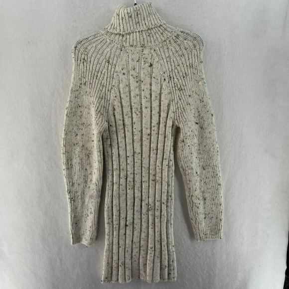 Mango Sweater Dress S Beige Flecked Turtle Neck Bodycon All-Match Raglan Sleeve - Picture 2 of 11